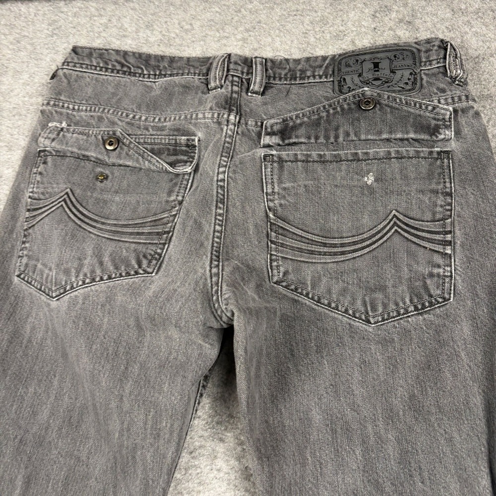 Buffalo David Bitton Daran Jeans Mens 30x32 Slim Straight Grey Faded Distressed - Picture 10 of 16
